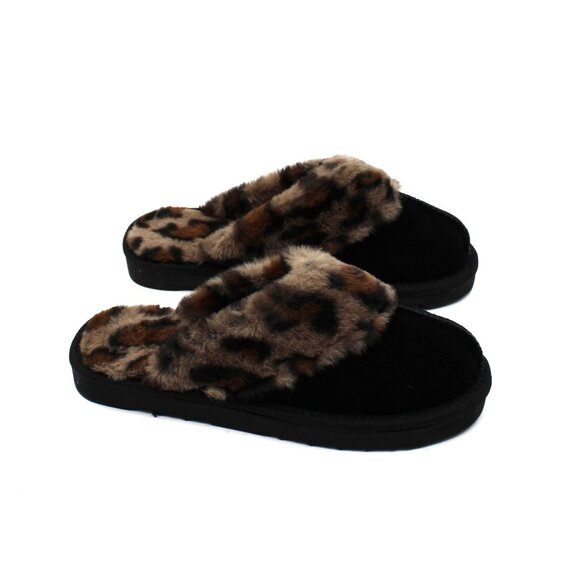 Style & Co Black/Leopard Slippers - Picture 5 of 7